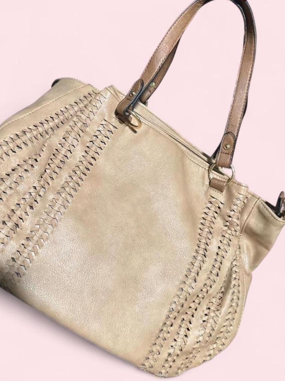 Tan Leather Tote Bag